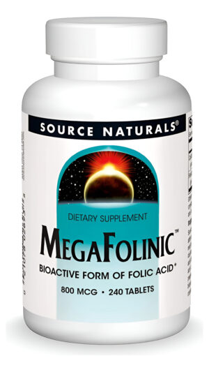 Source Naturals Megafolinic, Forma Bioactiva De Ácido Fólico*, 800 Mcg - 240 Tabletas