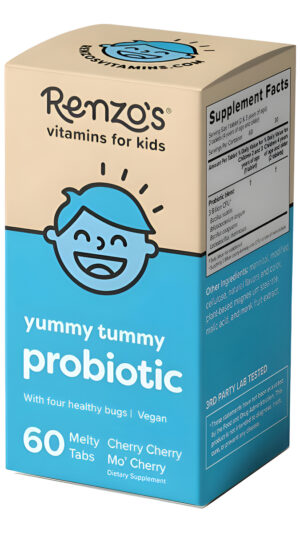 Renzo's Probiótico Para Niños, 60 Tabletas De Fácil Digestión Y Solubles Para La Salud Digestiva Y El Apoyo Inmunológico