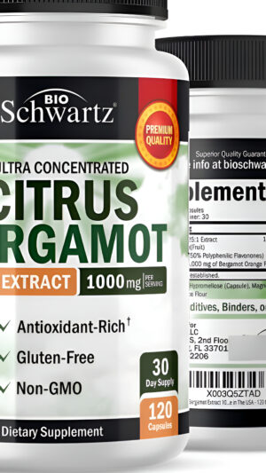 Suplemento Cítrico De Bergamota Para Colesterol Alto 1000 Mg  Suplementos Para Reducir El Colesterol 120 Cápsulas De B