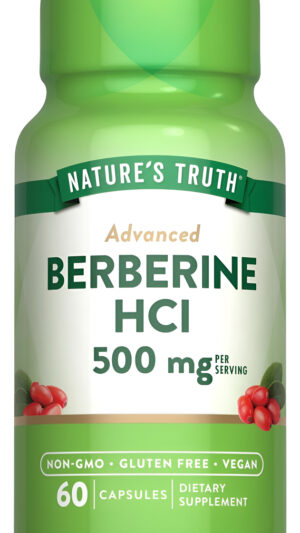 Berberina | 500mg | 60 Cápsulas | Suplemento Vegetariano, Sin Omg Y Sin Gluten | Por Nature's Truth