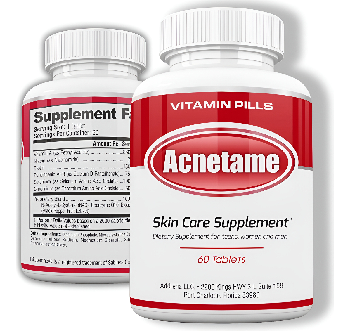 Suplementos Vitamínicos Para Tratamiento Del Acné De Acnetame (60 pastillas)