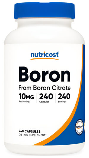 Nutricost Cápsulas De Boro De 10 Mg, 240 Cápsulas Vegetarianas, Sin Gluten Y Sin Omg