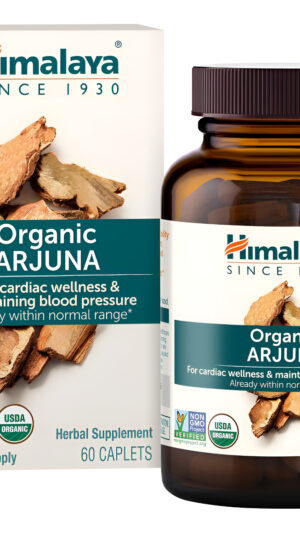 Himalaya Organic Arjuna, Suplemento De Presión Arterial Para Bienestar Cardiovascular Y Salud Cardíaca, 700 Mg, 60 Cáps
