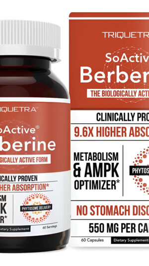 Soactive Berberine 550 Mg: 9.6 Veces Mayor Absorción, Berberina Más Eficaz Clínicamente Probada - Fitosoma De Berberina