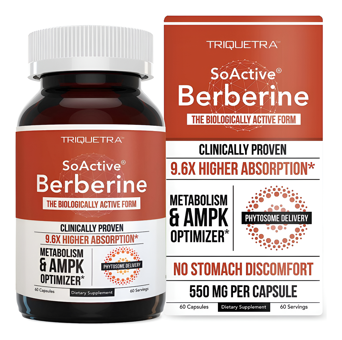 Soactive Berberine 550 Mg: 9.6 Veces Mayor Absorción, Berberina Más Eficaz Clínicamente Probada - Fitosoma De Berberina