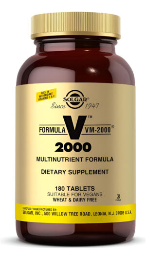 Solgar Formula Vm-2000 (sistema Multinutriente), 180 Comprimidos - Múltiple De Calidad Premium - Contiene Zinc - Apoya
