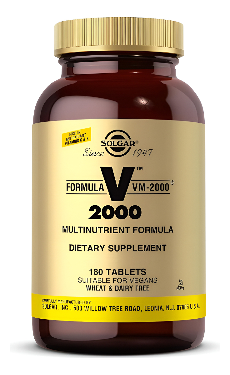 Solgar Formula Vm-2000 (sistema Multinutriente), 180 Comprimidos - Múltiple De Calidad Premium - Contiene Zinc - Apoya