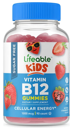 Lifeable Gomitas De Vitamina B12 Sin Azúcar Para Niños, 1000 Mcg