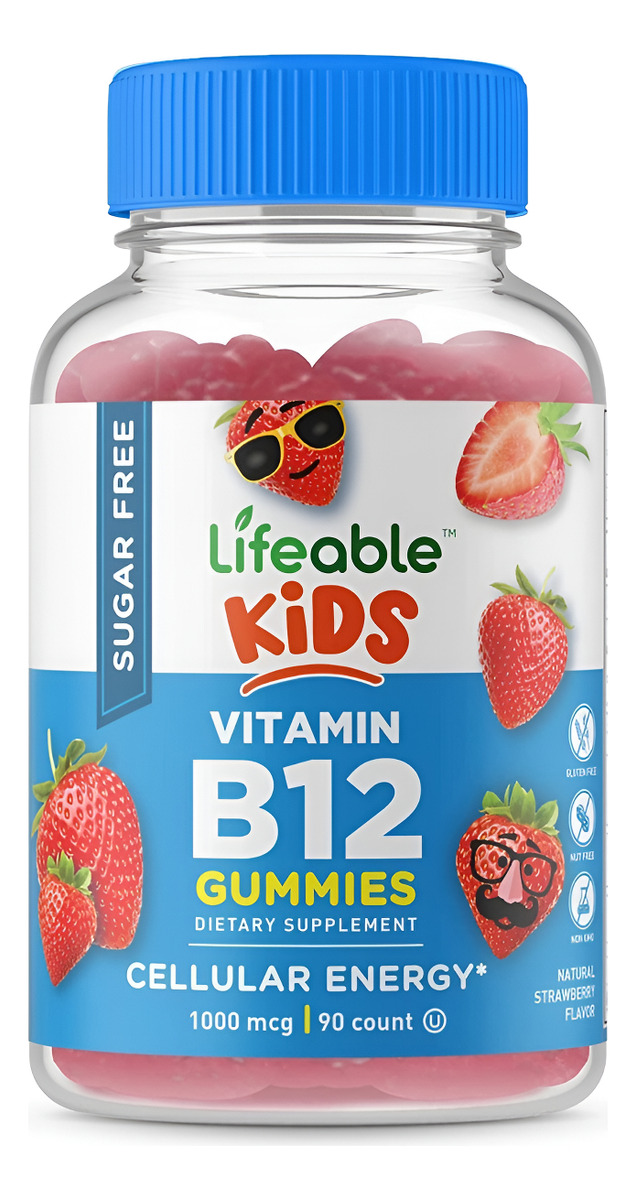 Lifeable Gomitas De Vitamina B12 Sin Azúcar Para Niños, 1000 Mcg