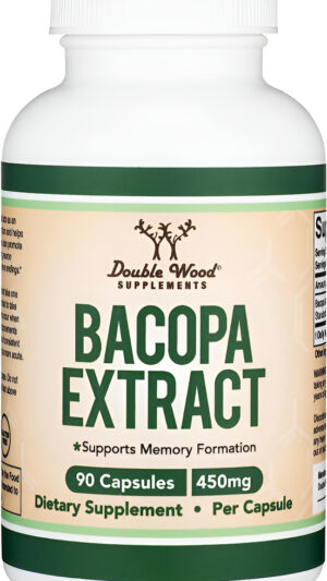 Bacopa Monnieri Cápsulas 20% Bacosides 450 Mg, 90 Unidades (fabricadas En Estados Unidos, Sin Omg, Sin Gluten)