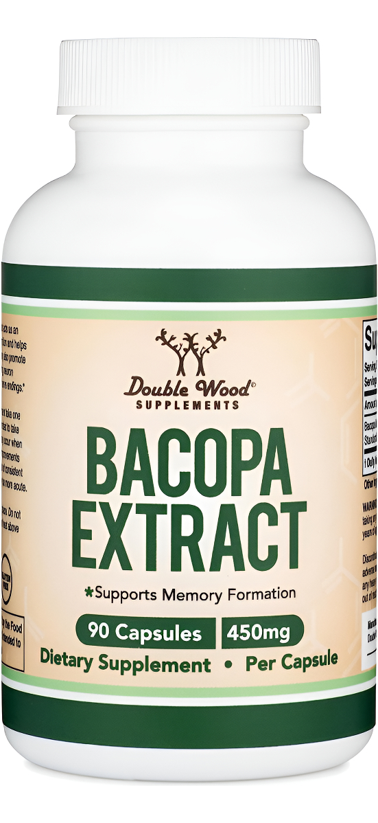 Bacopa Monnieri Cápsulas 20% Bacosides 450 Mg, 90 Unidades (fabricadas En Estados Unidos, Sin Omg, Sin Gluten)