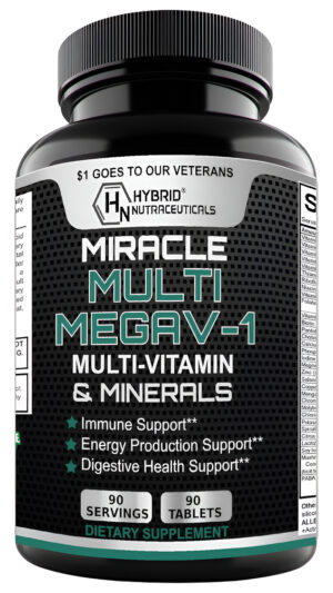 Mega V-1 Multivitaminas, Superalimentos Y Minerales, Multivitamínico Diario Con Probióticos, Enzima Digestiva