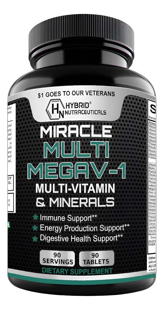 Mega V-1 Multivitaminas, Superalimentos Y Minerales, Multivitamínico Diario Con Probióticos, Enzima Digestiva