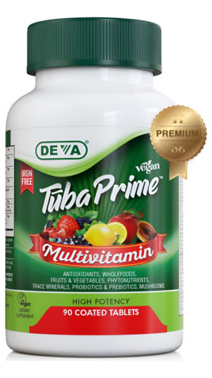 Deva Tuba Prime Multivitamínico Vegano Sin Hierro  Suplemento Dietético De Vitaminas Y Minerales De Alta Potencia