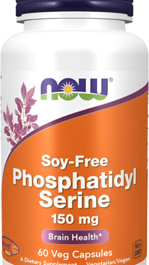 Now Suplementos, Fosfatidil Serina Libre De Soja (150 Mg), Salud Del Cerebro*, 60 Cápsulas Vegetales