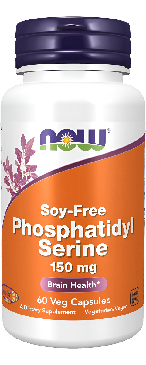 Now Suplementos, Fosfatidil Serina Libre De Soja (150 Mg), Salud Del Cerebro*, 60 Cápsulas Vegetales
