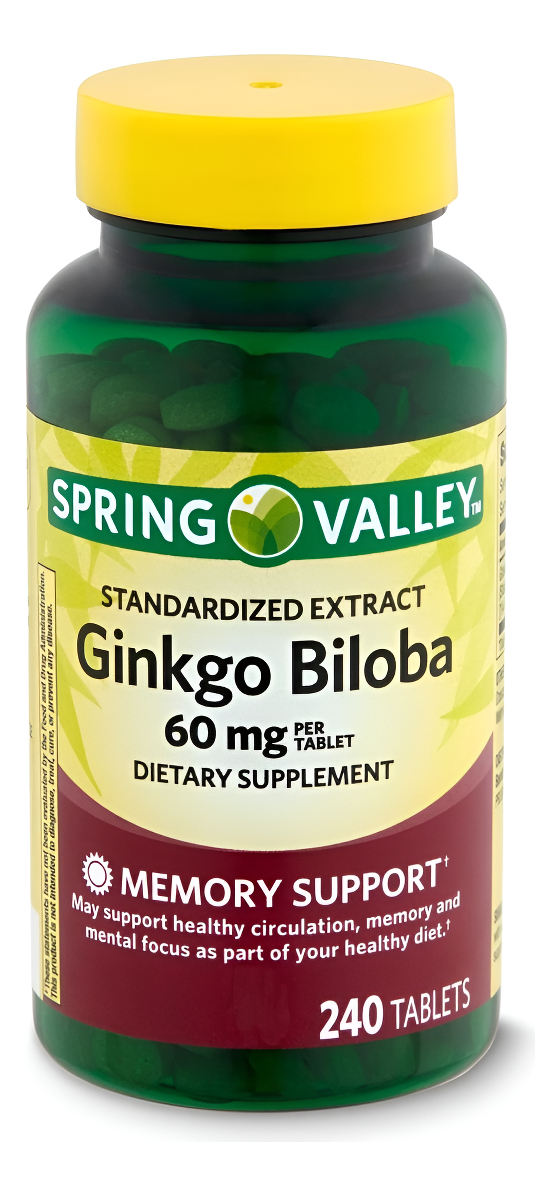 Ginkgo Biloba 60mg 240 Cápsulas Spring Valley