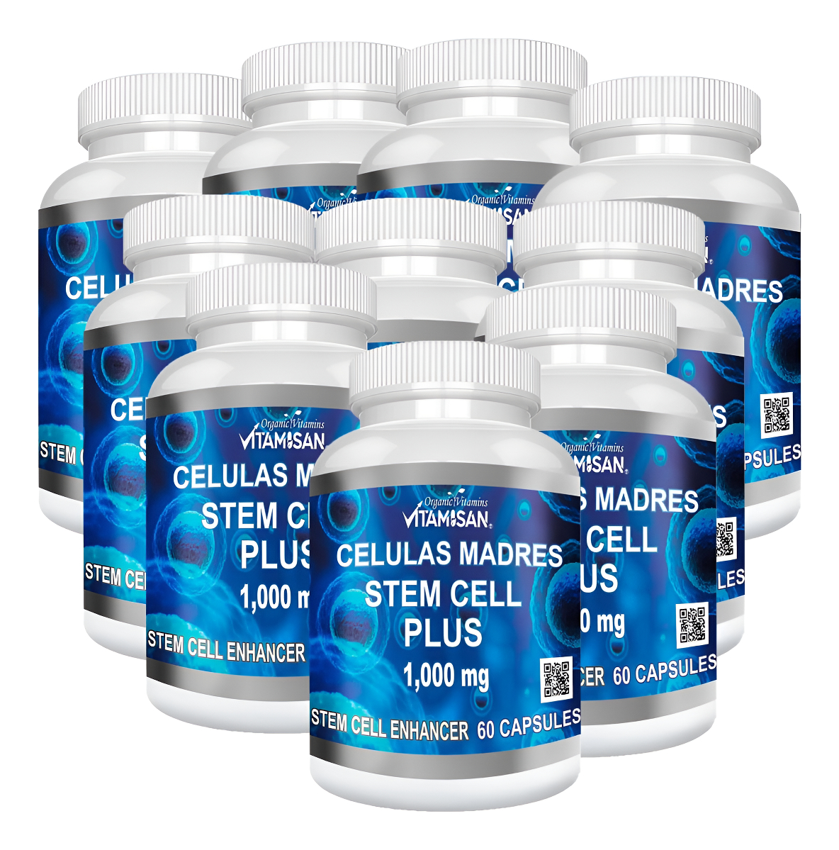 10 Botellas Celulas Madres Stem Cell Plus 1000 Mg Cápsulas