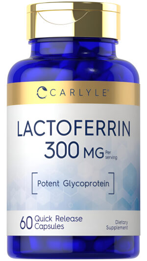Carlyle Suplemento De Lactoferrina | 300 Mg | 60 Cápsulas | Sin Omg Y Sin Gluten