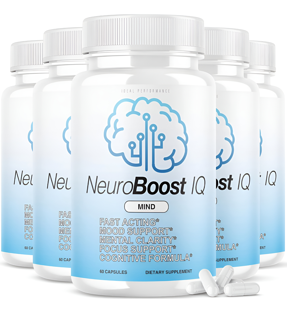(5 Unidades) Neuro Boost Iq Suplemento Píldoras Cerebrales Mente Ben Carson Neurobooster Neuroboostiq (300 Cápsulas)