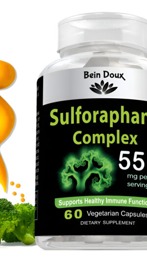 Suplemento De Sulforafano De 550 Mg Con Glucorafanina Y Mirosinasa | Potente Antioxidante Y Salud Celular De Semillas D