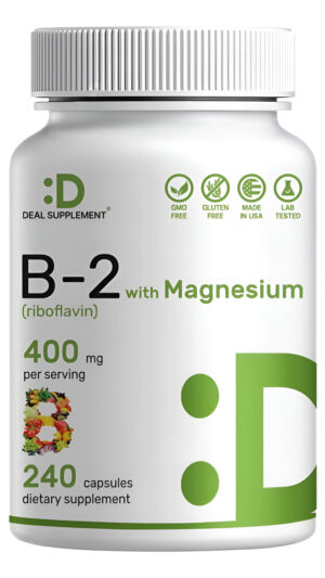 Deal Supplement Vitamina B2 Riboflavina 400 Mg, 240 Cápsulas | Vitaminas Esenciales Y Complejo Mineral Con Glicinato De