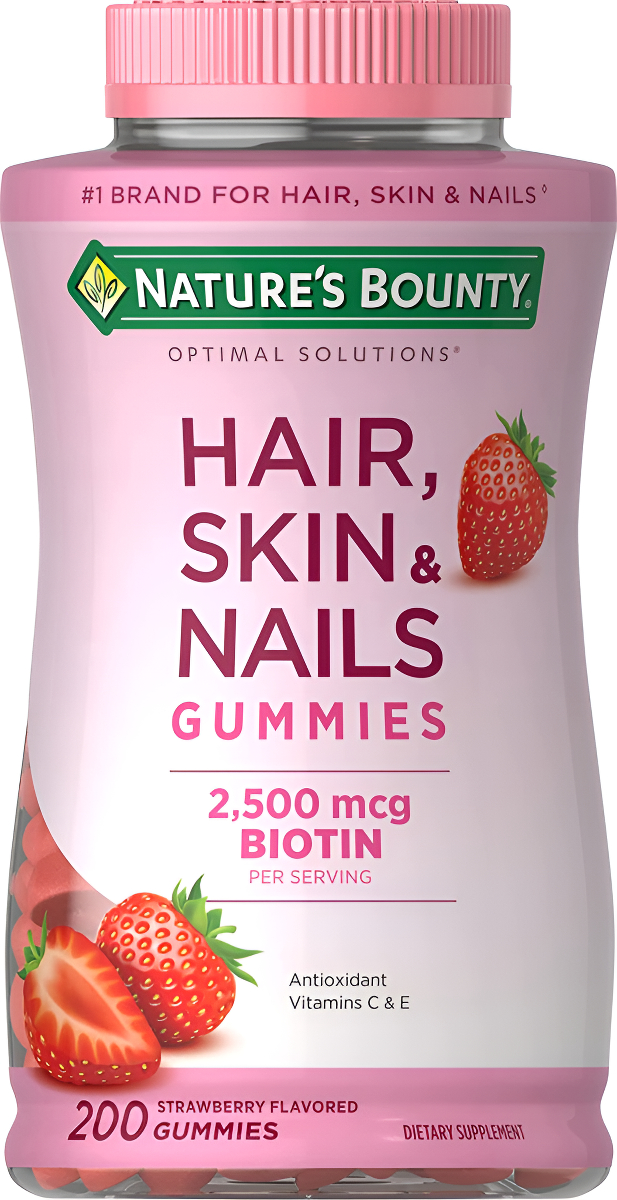 Nature's Optimal Solutions 200 Gomitas Con Biotina Y Vitaminas Para El Cabello, La Piel Y Las Uñas