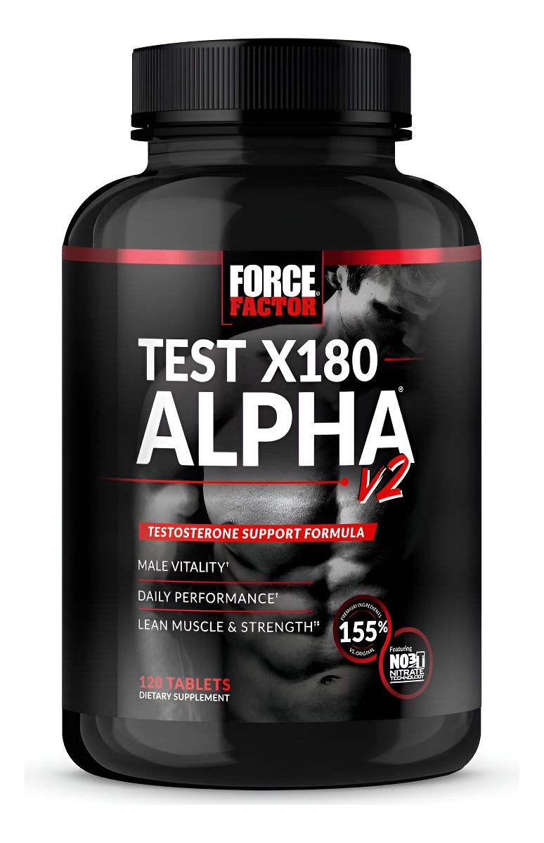 Force Factor Test X180 Alpha V2 T-support Para Hombres, Suplemento T Para Ayudar A Desarrollar Fuerza, Aumentar El Óxid