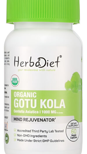 Organic Centella Asiatica Gotu Kola Brahmi Powder | Suplemento Cognitivo Certificado Para Hombres Y Mujeres | Suplement