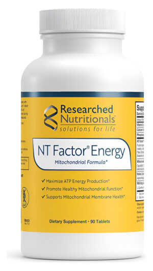 Researched Nutritionals Nt Factor Energy - Fórmula Mitocondrial Avanzada, 90 Tabletas