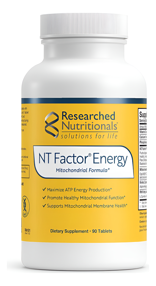 Researched Nutritionals Nt Factor Energy - Fórmula Mitocondrial Avanzada, 90 Tabletas