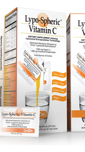 Livon Laboratories Vitamina C Lipoesférica - 6 Cajas (180 Paquetes) 1,000 Mg De Vitamina C Y 1,000 Mg De Fosfolípidos