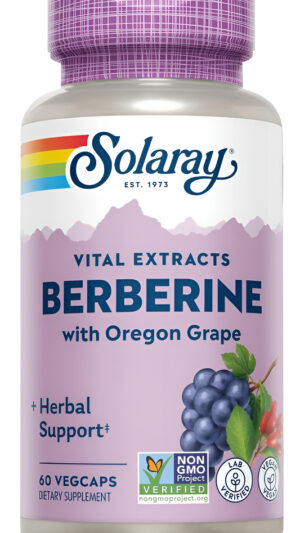 Solaray Extracto De Berberina Con Uva Oregon, Digestión Saludable, Metabolismo Y Soporte De Síntesis De Cetona, Activad
