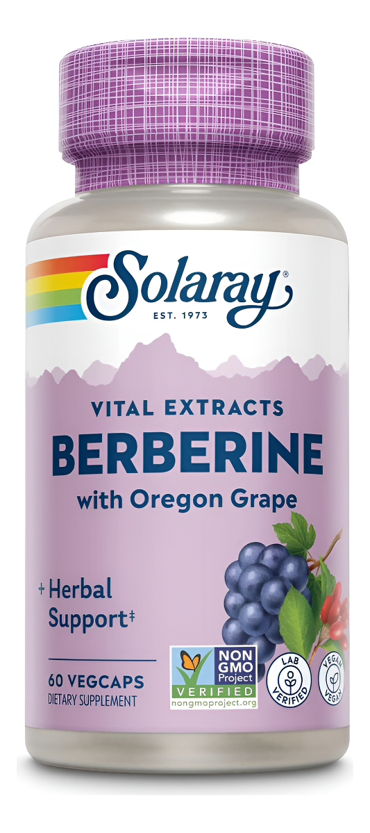 Solaray Extracto De Berberina Con Uva Oregon, Digestión Saludable, Metabolismo Y Soporte De Síntesis De Cetona, Activad
