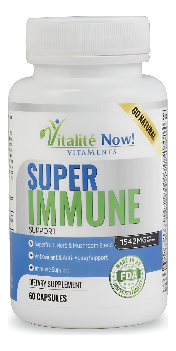 Super Wellness Immune Booster, Suplemento De Defensa Inmunológica, 60 Cápsulas