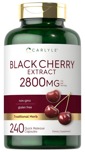 Carlyle Concentrado De Extracto De Cereza Negra 2800 Mg | 240 Cápsulas | Fórmula Sin Omg Y Sin Gluten | Suplemento De S