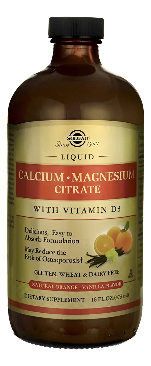 Liquido De Calcio Citrate + Magnesio Con Vitamina D3 Naranja