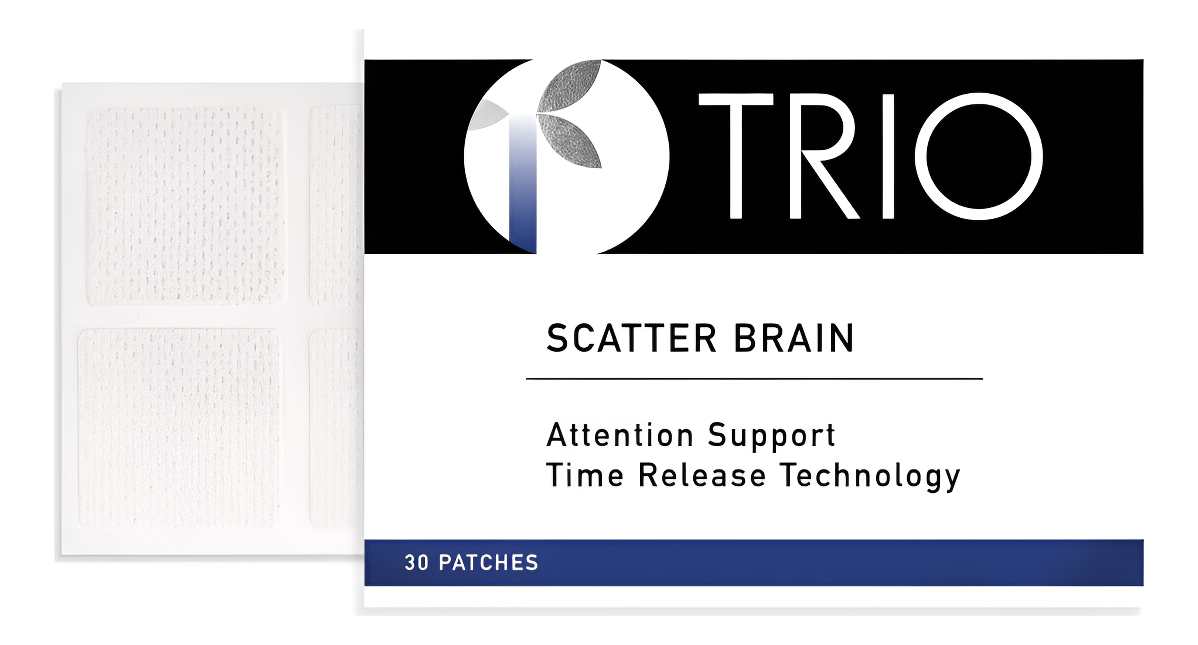 Trio Scatter Brain Great Brain - Parche De Suplemento Para Mejorar La Memoria, El Apoyo De La Atención