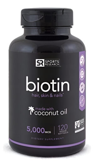 Biotina Alta Potencia 5000mcg Aceite Coco Sin Gluten X 120