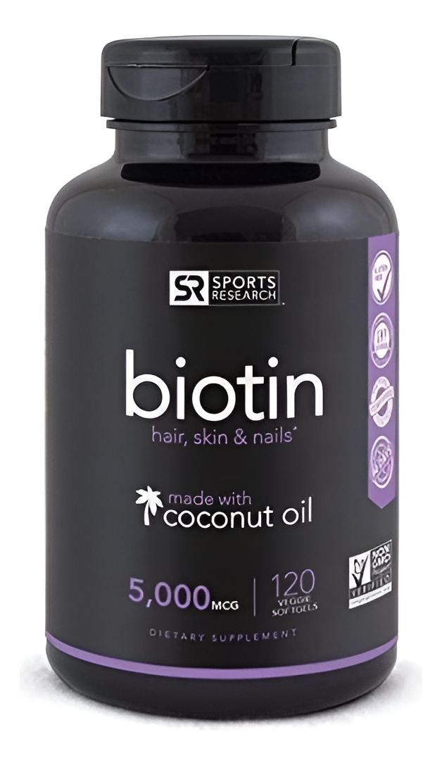 Biotina Alta Potencia 5000mcg Aceite Coco Sin Gluten X 120
