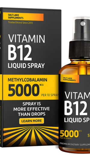 Salt Lake Supplements Vitamina B12 Sublingual, Suplemento En Aerosol Vegano De Metilcobalamina, 2 Fl. Oz.