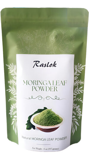Raslok Moringa En Polvo | Hoja De Moringa 100% Pura Sin Tallos | Moringa Olifera En Polvo (8 Onzas)