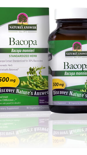 Nature's Answer Bacopa 500mg 90 Cápsulas | Promueve La Función Cognitiva | Apoyo De Claridad Mental | Sin Gluten, Sin O