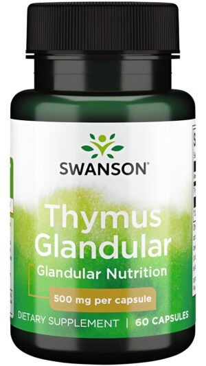 Swanson Timo Glandular Cruda 500 Miligramos 60 Cápsulas