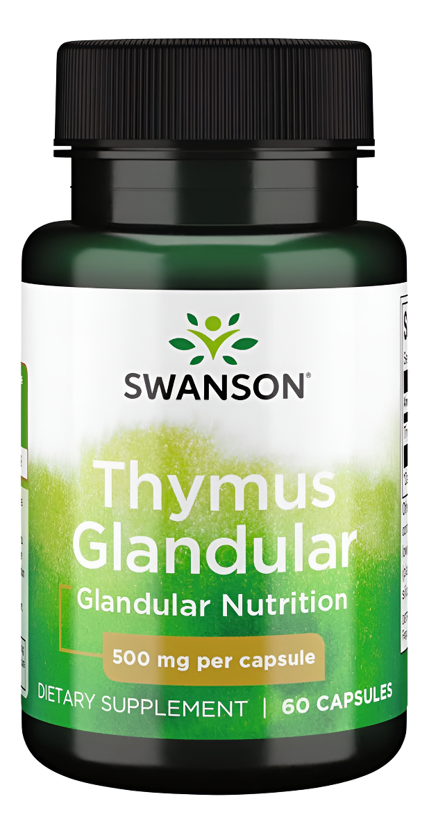 Swanson Timo Glandular Cruda 500 Miligramos 60 Cápsulas