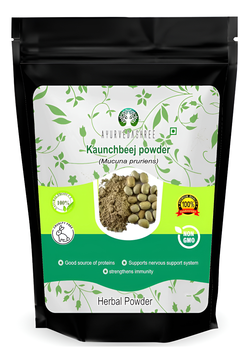 Ayurvedashree Semilla De Mucuna En Polvo De 7.05 Oz | Kaunch Beej | Vegano De Origen Sostenible Sin Omg
