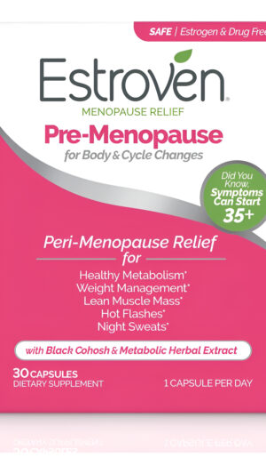 Estroven Perimenopause Relief + Suplemento De Control De Peso, Ayuda A Reducir Los Sofocos, 30 Cápsulas