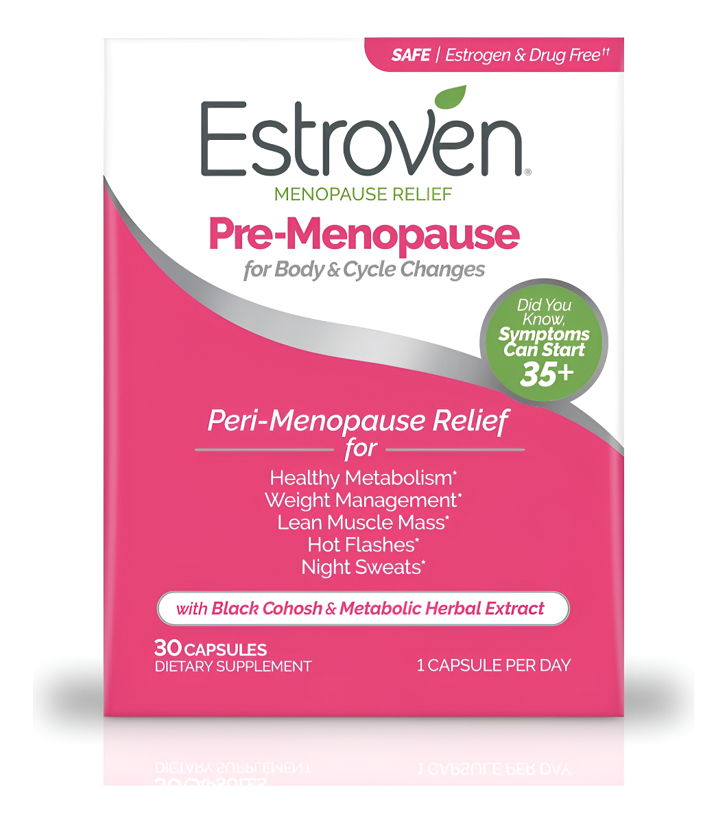 Estroven Perimenopause Relief + Suplemento De Control De Peso, Ayuda A Reducir Los Sofocos, 30 Cápsulas