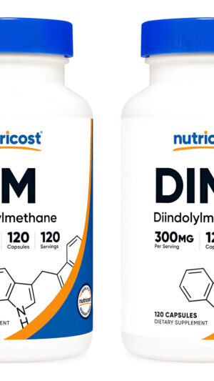 Nutricost Dim (diindolilmetano) 300 Mg, 120 Cápsulas Con Bioperine (2 Botellas)