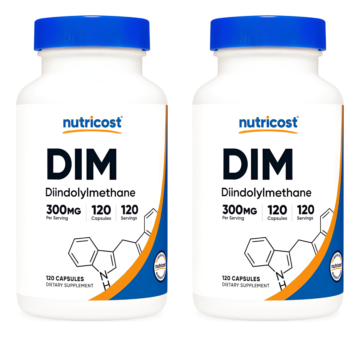 Nutricost Dim (diindolilmetano) 300 Mg, 120 Cápsulas Con Bioperine (2 Botellas)